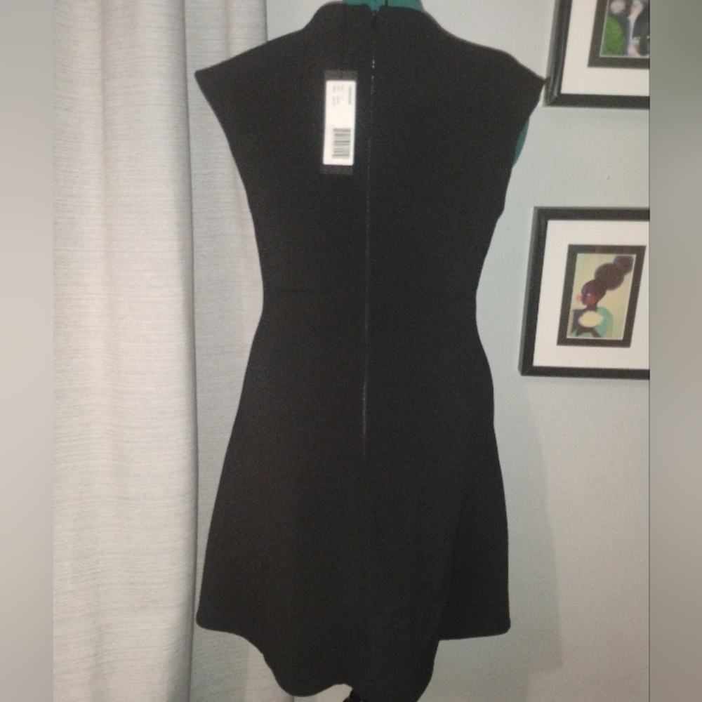 Halston Heritage Cut-out Bonded Crepe Dress in Black Sz 12 NWT - Picture 14 of 15